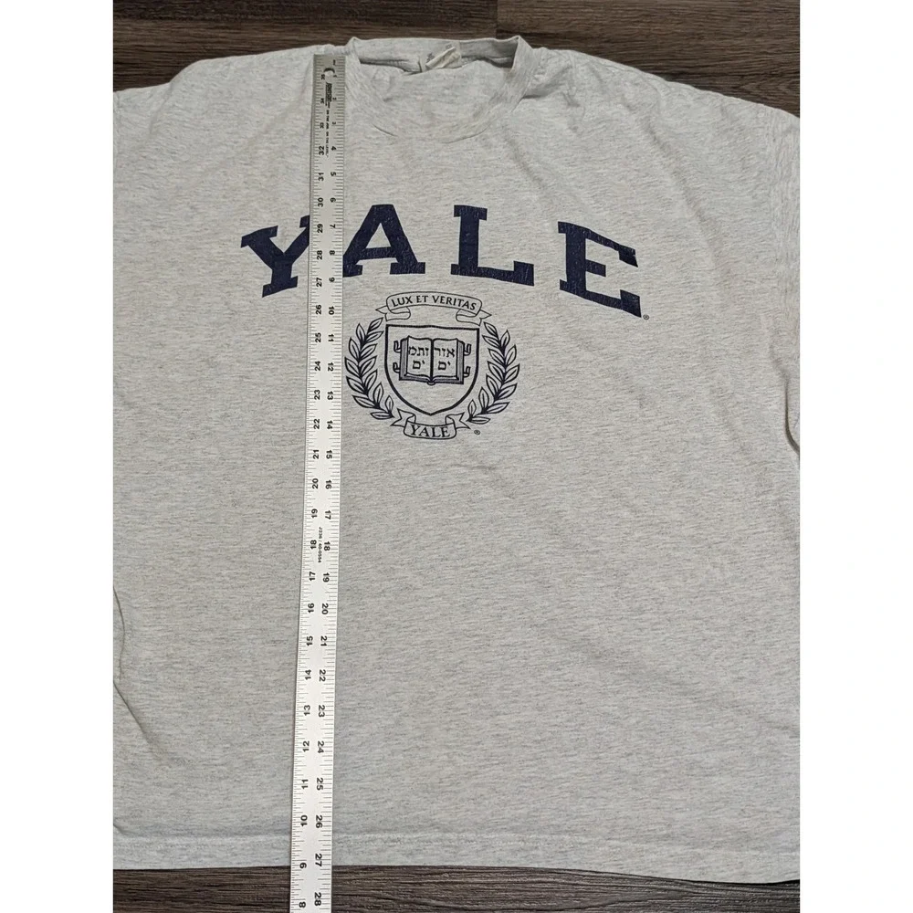 Champion Yale University Graphic T-Shirt Heather Gray Mens XXL Ivy League Crest - Picture 5 of 6